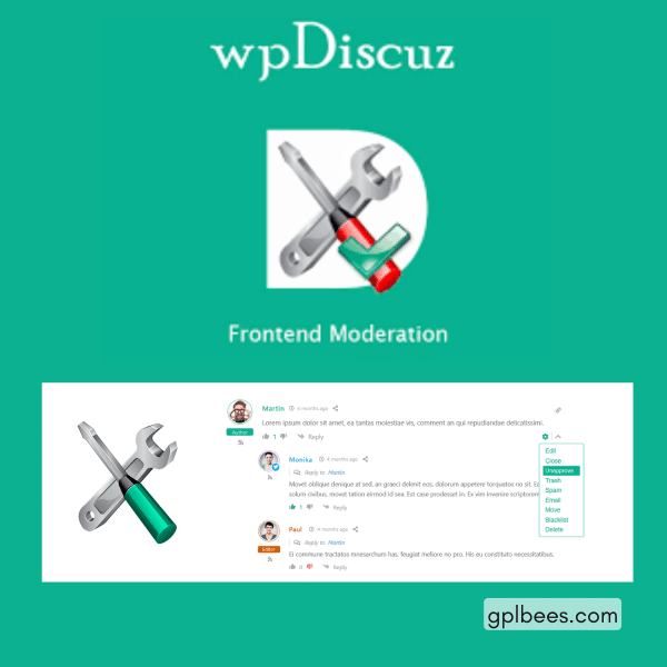 Wpdiscuz - Frontend Moderation At Best Price - Gpl Bees