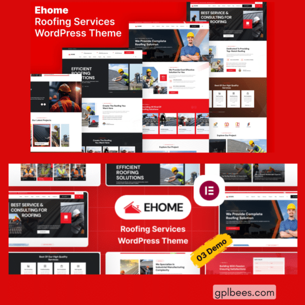 Ehome - Roofing Services Wordpress Theme At Best Price - Gpl Bees