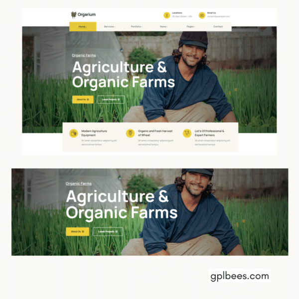 Orgarium - Agriculture And Organic Wordpress Theme At Best Price - Gpl Bees