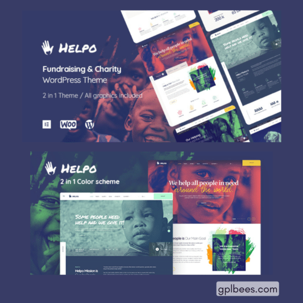 Helpo - Charity And Nonprofit Wordpress Theme At Best Price - Gpl Bees